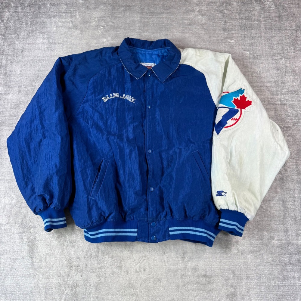 Toronto Blue Jays Jacket Mens XL Blue Vintage 90s Starter MLB Dugout Bomber